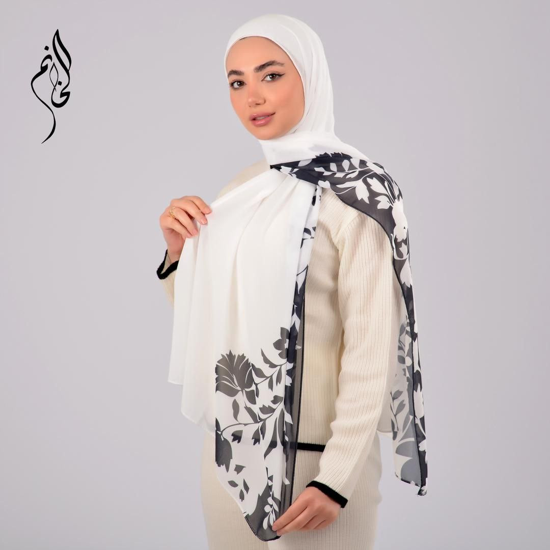 floral pattern hijab - Hover