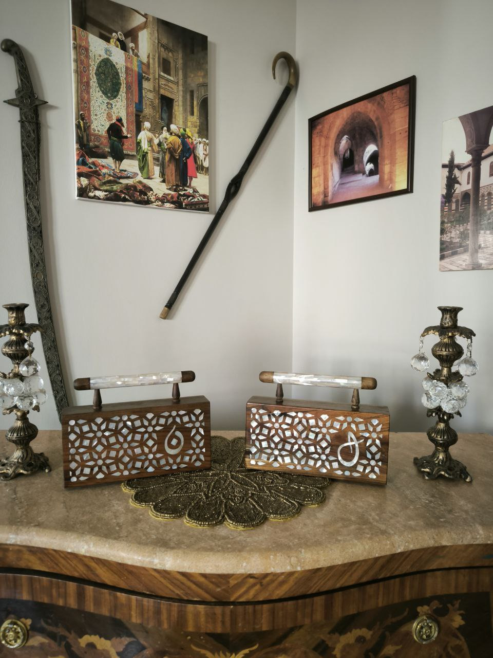 Customized design wooden handbag