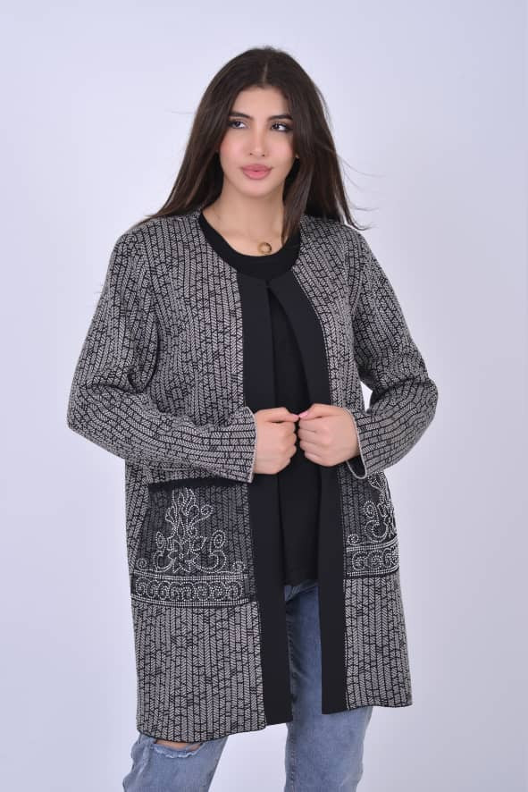 Women’s black and grey blazer set -no pants - Hover