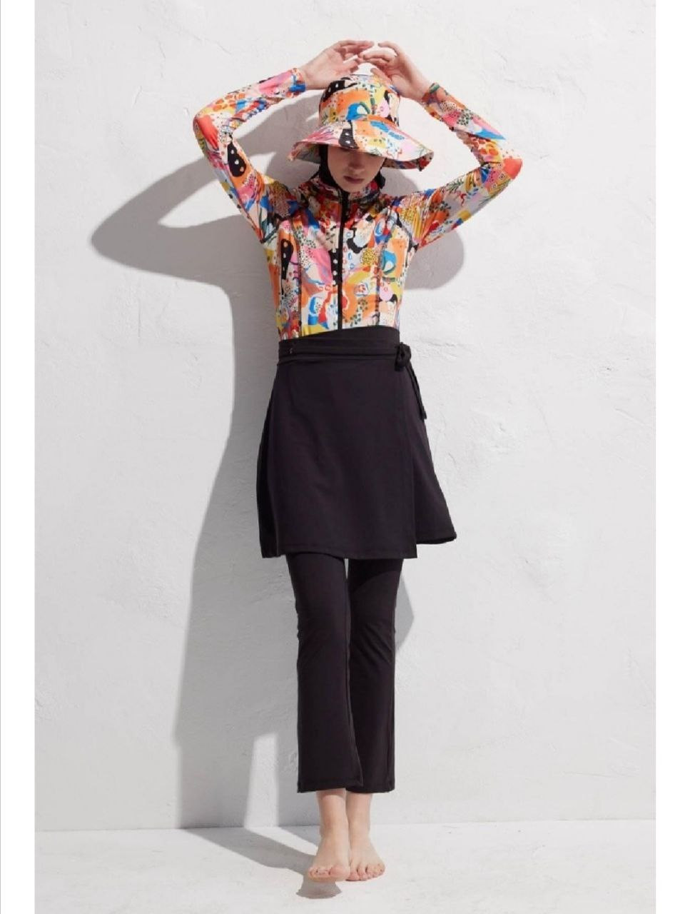 Colorful Black  swimsuit - Hover