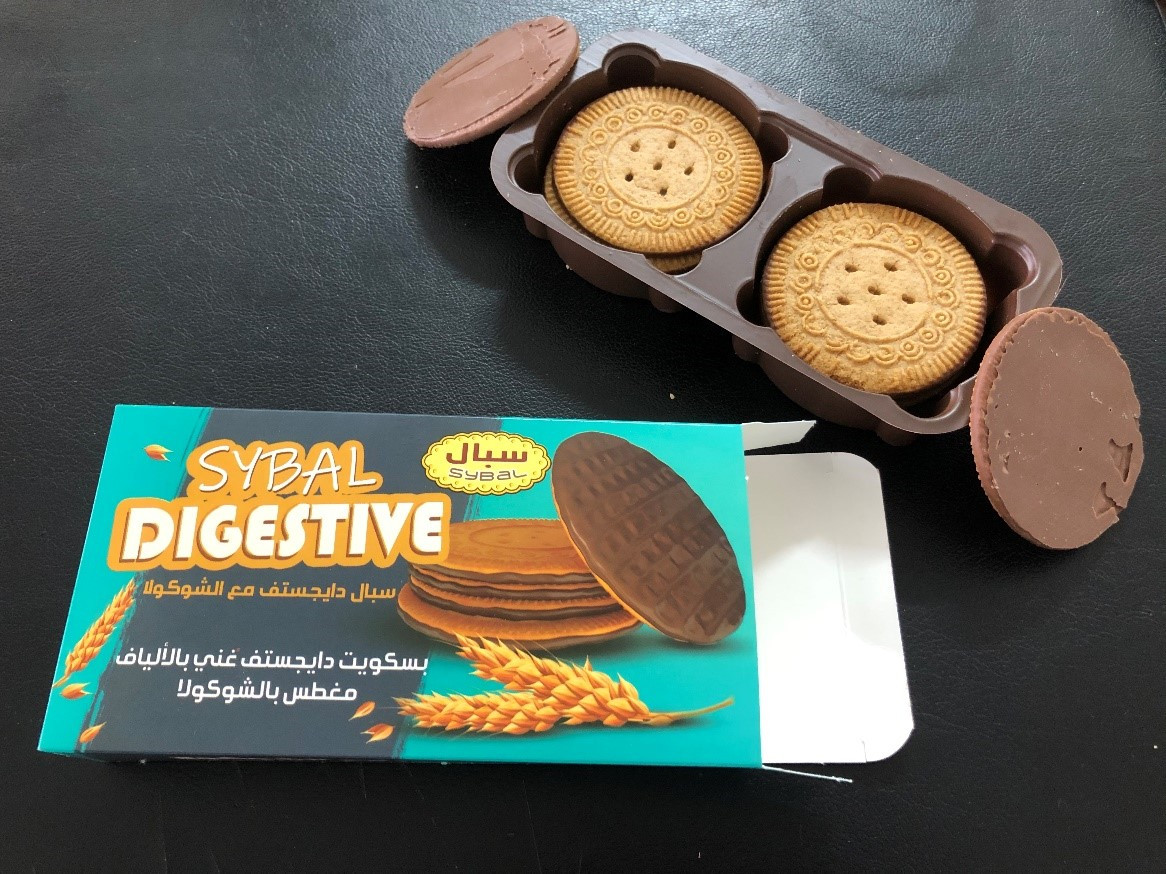 Digestive biscuits dipped in chocolate