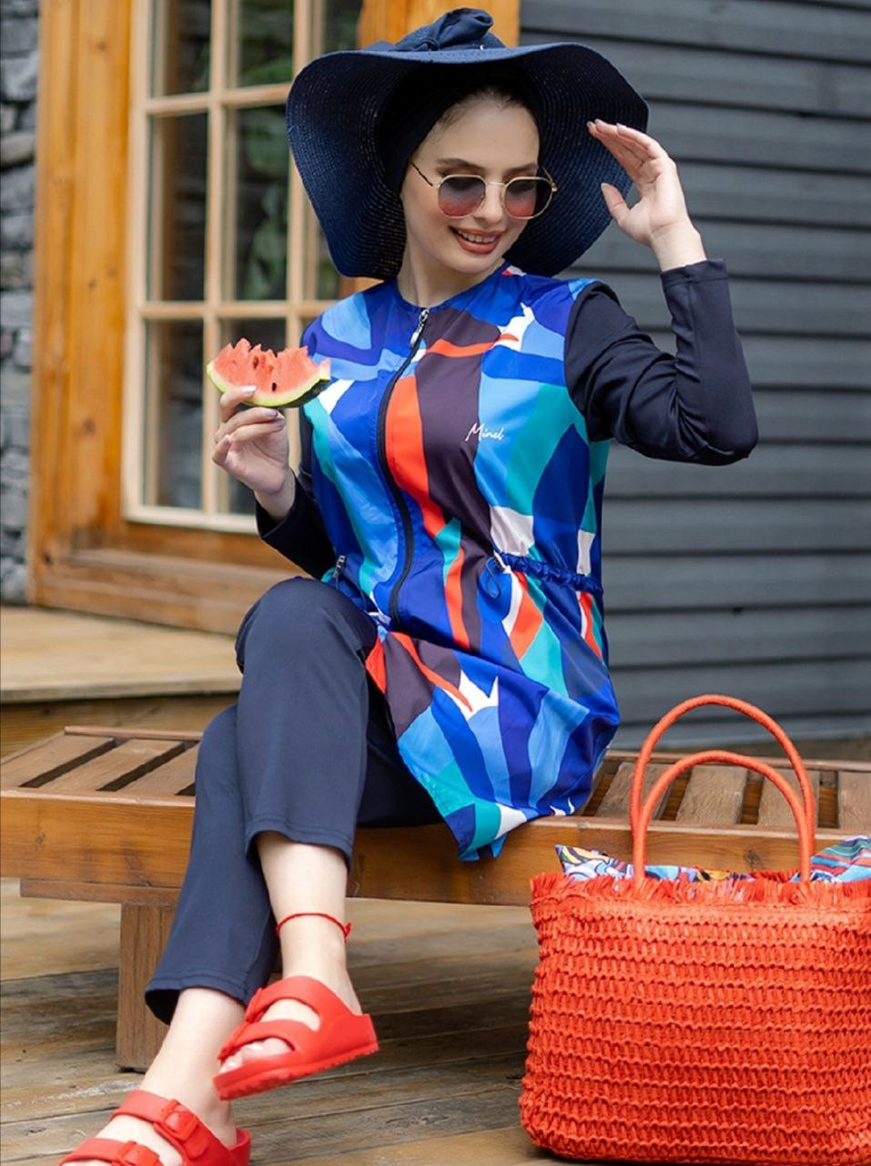 Multi colored Blue swimsuit