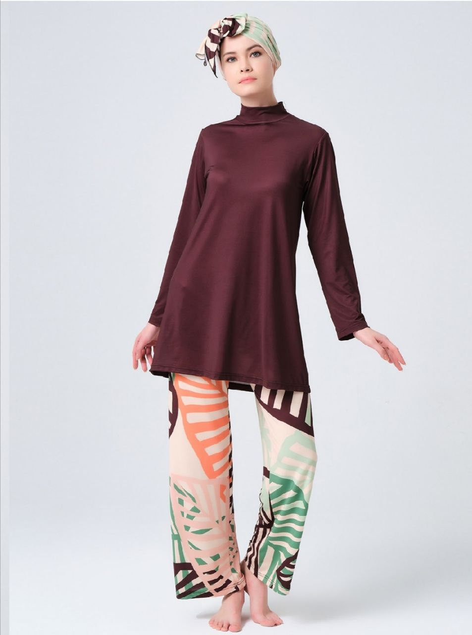 Striped pants swimsuit