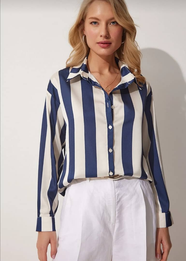 blue stripes shirt