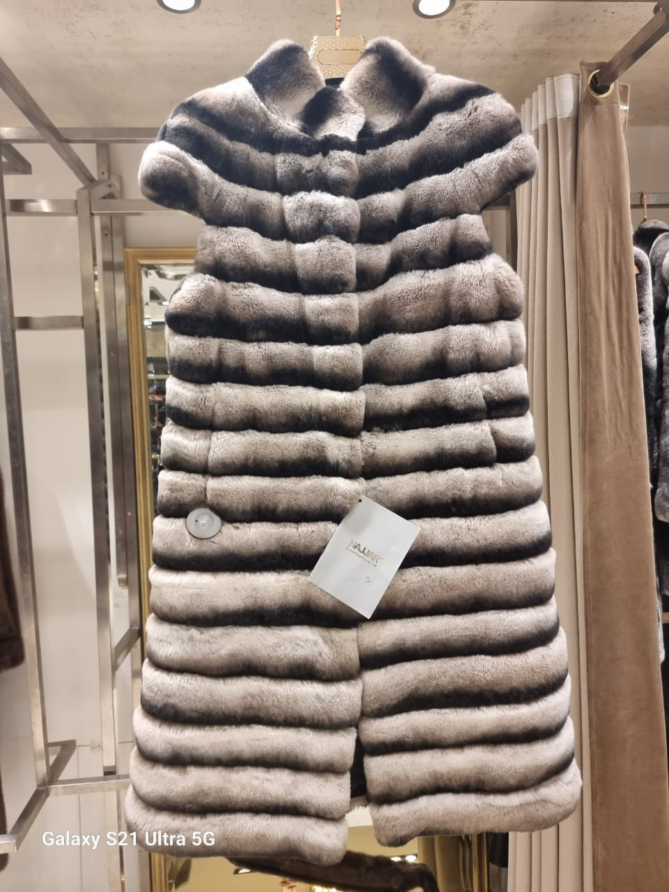 120 cm Natural Rex chinchilla fur Vest