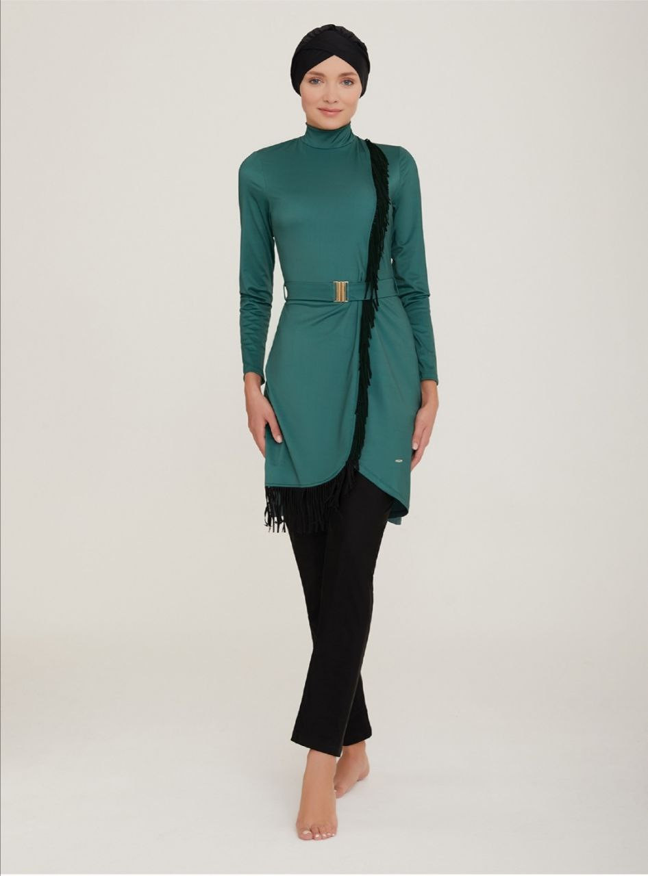 Green simple swimsuit