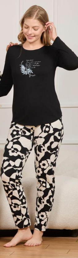 Women pajama set ( pants with t-shirt OR/ pants with buttoned shirt ) - Hover