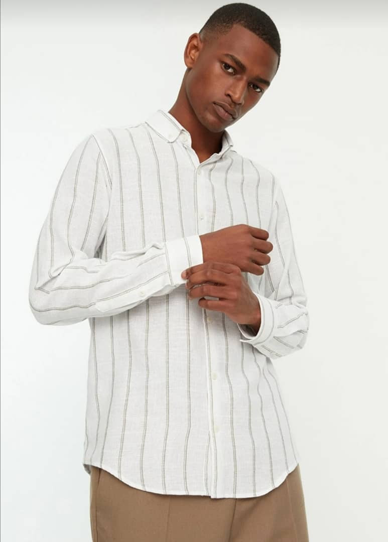striped men’s shirt - Hover