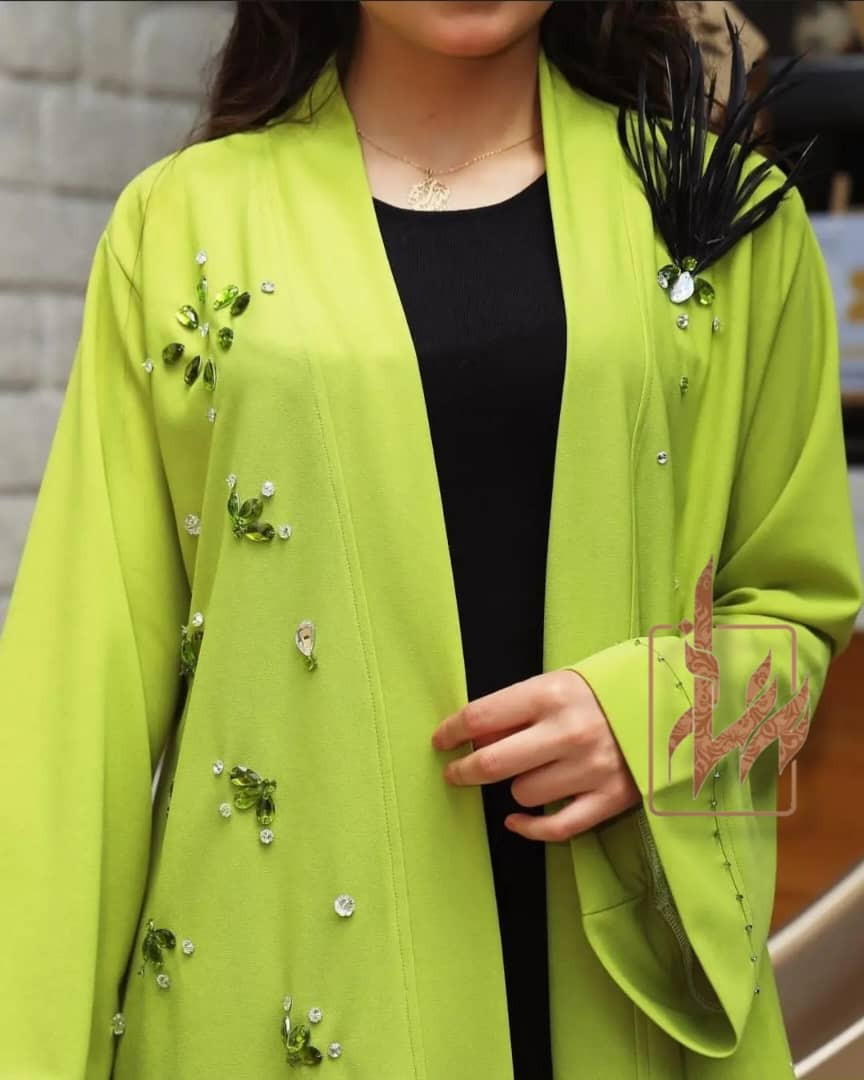 green long abaya with strass - Hover