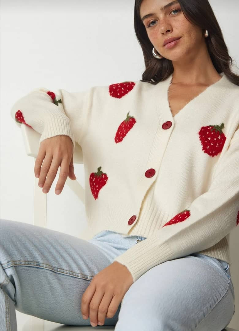 strawberry  cardigan - Hover