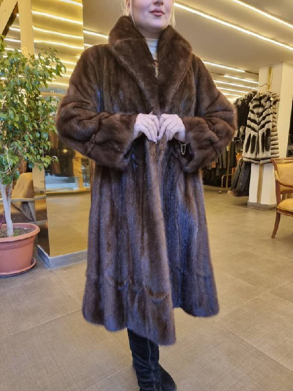 Natural Mink Fur Coat 120 cm - Hover
