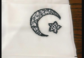 crescent moon with silane embroider - Hover