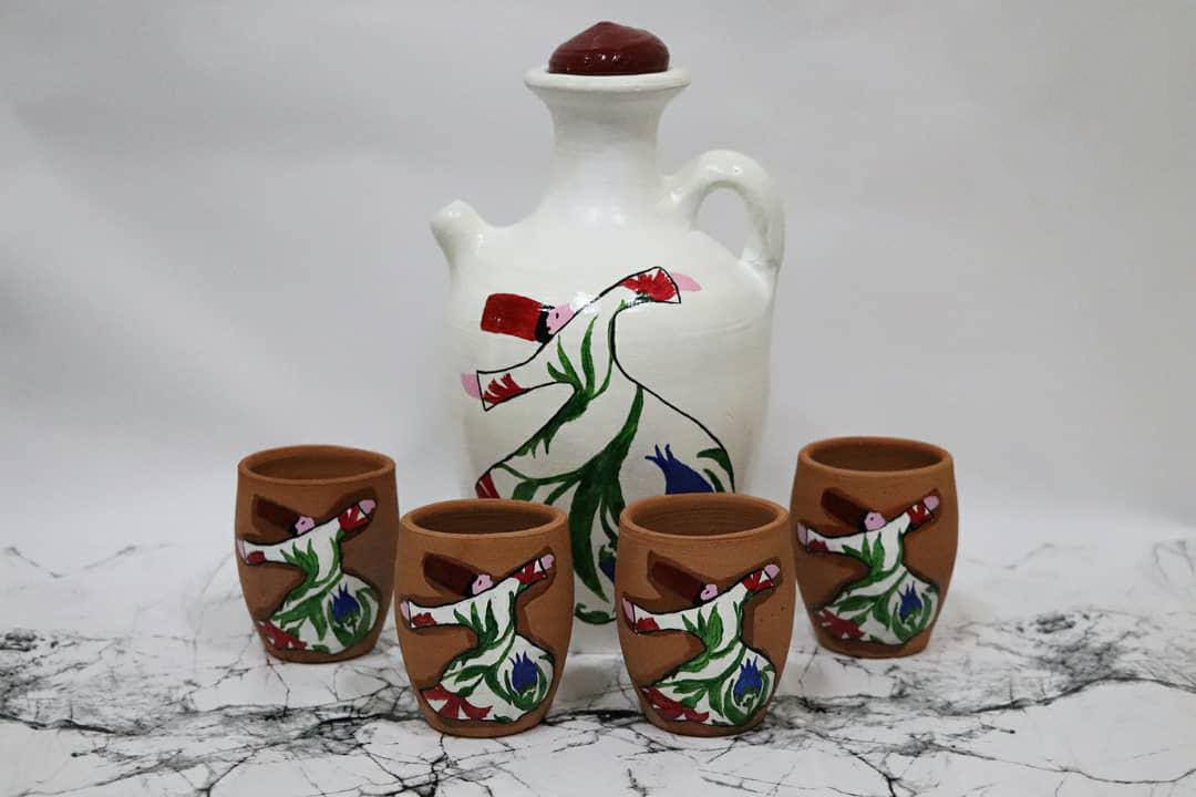 Jar and cups set