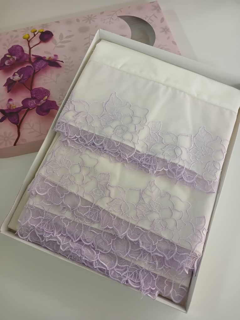 prayer set embroidered with lace purple - Hover