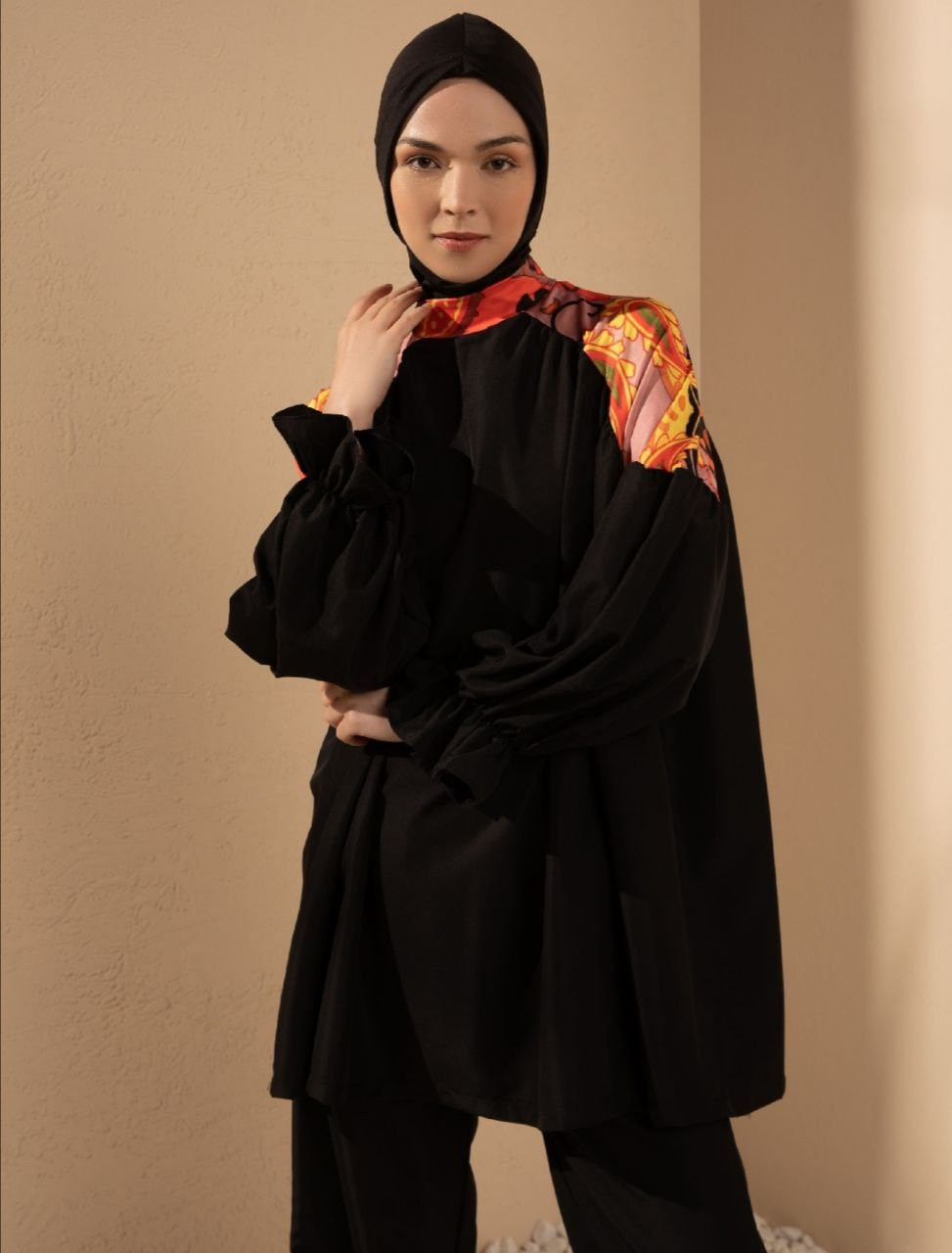 Orange shoulders swimsuit